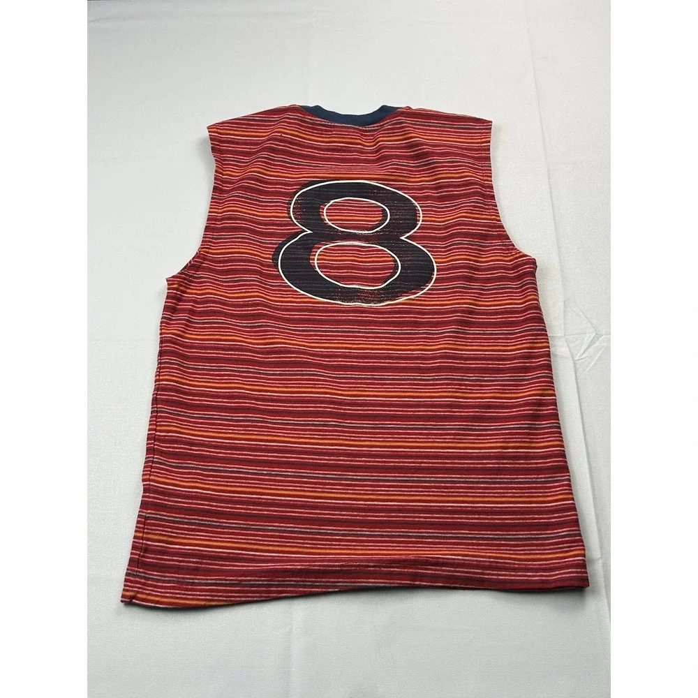 Tommy Hilfiger Y2K Striped Sleeveless Tank Top Sz Med Red Cotton Logo Retro 90s - Picture 6 of 10